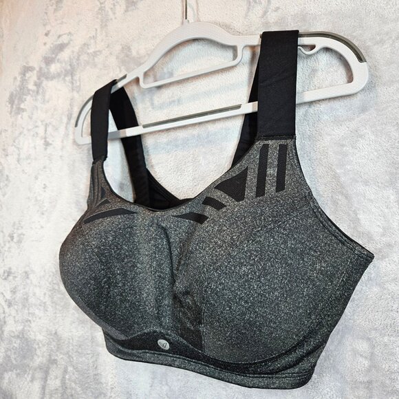 Livi Active Molded Underwire Sports Bra Womens 40F Black Gray High Support - Picture 3 of 15